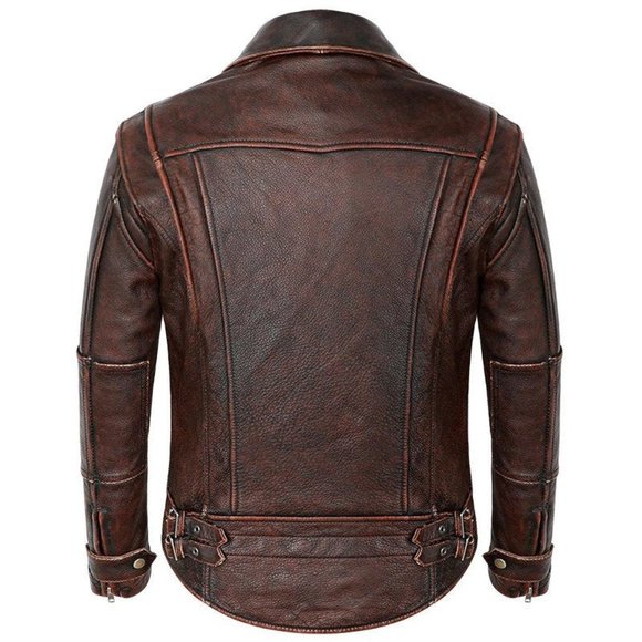 Bashwood Handmade Mens Jackson Front Side Pocket Brown Lambskin Leather Jacket - Picture 2 of 3
